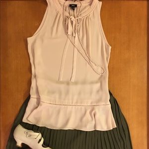 Dusty pink drop-waist sleeveless blouse